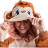 imageSpooktacular Creations Unisex Adult Monkey Pajama Plush Monkey Costume with Hat and Tail for Dress Up Role Play Themed Party