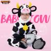 imageSpooktacular Creations Unisex Baby Cow Costume Jumpsuit Outfit with Milking Bucket for Infant Child Boys and Girls Halloween Costume Cosplay Trick or Treat Farm Party Dress Up 1824 Months3T 34 yrs