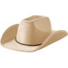 imageSpooktacular Creations Unisex Western Cowboy Hat Cowboy Hat Halloween Costume Accessory for Adults and Kids Cosplay PartyBeige