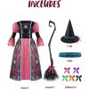 imageSpooktacular Creations Witch Costume for Girls Halloween Dress with Broom Kids Moon Shimmer Witch Set for Wizard Role PlayPink