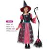 imageSpooktacular Creations Witch Costume for Girls Halloween Dress with Broom Kids Moon Shimmer Witch Set for Wizard Role PlayPink