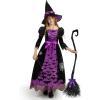 imageSpooktacular Creations Witch Costume for Girls Toddler Black Purple Dark Witch Print Dress for Kids Halloween Themed Party