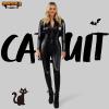 imageSpooktacular Creations Women Black Metallic Catsuit Bodysuit Costume for Adult Halloween Dress Up Party Cosplay
