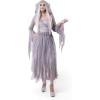 imageSpooktacular Creations Women Haunting Beauty Dress Ghost Costume with Plastic Chain Hooded Cape for Adult