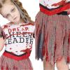 imageSpooktacular Creations Zombie Halloween Cheerleader Costume Girls Scary Cheerless Costume Kids Dead Cheerleading Outfit for Halloween Role Play Themed Parties Red White MRed White