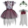 imageSpooktacular Creations Zombie Prom Queen Costume for Girls Halloween Costumes for Kids Zombie Princess Outfit for GirlsDark Red