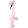imageUnisex Adult Axolotl Pajama Plush Costume with Hat Tail