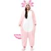 imageUnisex Adult Axolotl Pajama Plush Costume with Hat Tail
