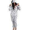 imageUnisex Adult Dalmatian Pajama Plush Costume with Hat Tail