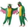 imageSpooktacular Creations Adult Dragon Pajama Plush Halloween Dragon Jumpsuit Costume with Pink Wing for Halloween Parties