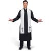 imageSpooktacular Creations Adult Mens Black Priest Father Robe Stole Priest Costume for Halloween Dress Up Party Cosplay