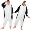 imageSpooktacular Creations Adults Unisex Pajama Penguin Hooded Jumpsuit Costume with Hat Penguin ZipUp Hooded Sleepwear