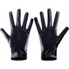 imageSpooktacular Creations Black Metallic Gloves Unisex Shiny Black Gloves for Adult Kids Halloween Costume Accessory Evening Stretch Dress Glove