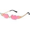 imageSpooktacular Creations Blue Flame Glasses Rimless Blue Fire Glasses Halloween Fire Sunglasses for All Flame Sunglasses for Halloween Costumes Devil AccessoriesPink