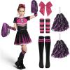 imageSpooktacular Creations Halloween Cheerleader Costume Girls Bad Spirit Costume for Kids Skull Scary Outfit with AccessoriesBlack Rosy