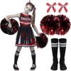 imageSpooktacular Creations Halloween Cheerleader Costume for Girls Kids Zombie Cheerleader Outfit Dead Fearleader DressRed Black