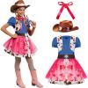 imageSpooktacular Creations Halloween Cowgirl Costume for Girls Toddler White Cowgirl Dress Outfit with Western Hat for Kids DressUp Cosplay and Themed Party Medium 810 yrsBlue