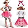 imageSpooktacular Creations Halloween Cowgirl Costume for Girls Toddler White Cowgirl Dress Outfit with Western Hat for Kids DressUp Cosplay and Themed Party Medium 810 yrsWhite