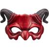 imageSpooktacular Creations Halloween Demon Mask Scary Red Ram Horn Devil and Half Face Masquerade Foam Mask for Adults Kids Halloween Cosplay Costume Accessories Party Dress Up