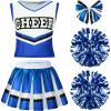 imageSpooktacular Creations Halloween Girl Cheerleader Costume Cheer Uniform Set Cheerleading Outfit for Halloween DressUp PartyBlue