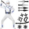 imageSpooktacular Creations Halloween Ninja Costume Ninja Outfit Set for Kids Halloween Costumes for Boys Dress Up PartyWhiteblue