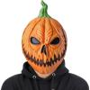 imageSpooktacular Creations Halloween Pumpkin Head Mask Scary Pumpkin Heads for Photoshoot Creepy Face Latex Mask for Kids Boys Girls Adult Halloween Cosplay Costume Accessories Novelty Masquerade Party