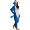 imageSpooktacular Creations Halloween Shark Pajama Adult Shark Costume One Piece Jumpsuit Marine Pajama for Halloween Dress UpBlue