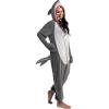 imageSpooktacular Creations Halloween Shark Pajama Adult Shark Costume One Piece Jumpsuit Marine Pajama for Halloween Dress UpGray