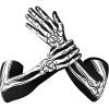 imageSpooktacular Creations Halloween Skeleton Arm Length Gloves for Adult Bone Skull Gloves for Women Men for Halloween Cosplay Parties