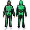 imageSpooktacular Creations Halloween Skeleton Costume Glow in the Dark Men Skeleton Pajama for Halloween Cosplay Themed Party