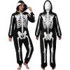 imageSpooktacular Creations Halloween Skeleton Pajama Adult Skeleton Costume OnePiece Jumpsuit for Halloween Cosplay PartyBlack