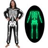 imageSpooktacular Creations Halloween Skeleton Pajama Glow in the Dark Adult Skeleton Costume Jumpsuit for Halloween CosplayBlack