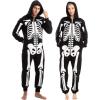 imageSpooktacular Creations Halloween Skeleton Pajama Unisex Skeleton Costume Jumpsuit Pajama for Adult Halloween Themed Parties