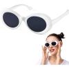 imageSpooktacular Creations Halloween White Circular Sunglasses Oval Goggles Glasses Round Lens Goggle Eyewear Vintage glasses for Kids Men Women Halloween Party Costume Accessory