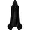 imageSpooktacular Creations Halloween Women Hooded Cape Long Hooded Black Cape Adult Velvet Cloak Women for Halloween PartyBlack