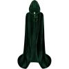 imageSpooktacular Creations Halloween Women Hooded Cape Long Hooded Black Cape Adult Velvet Cloak Women for Halloween PartyGreen