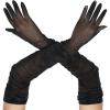imageSpooktacular Creations Halloween Women Opera Gloves Sheer Black Gloves Tulle Mesh for Adult Halloween Costume Dance Party