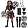 imageSpooktacular Creations Kids Halloween Cheerleader Costume Zombie Cheerless Costume for Girls Dead Cheer Outfit ToddlersBlack