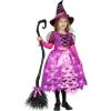 imageSpooktacular Creations Light Up Polka Dots Witch Tutu Costume for Girls Toddlers Starry Witch Dress with Magic Hat and BroomPurple Pink