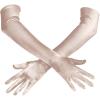 imageSpooktacular Creations Long Opera Party Gloves 1920s Satin Gloves Costume for Women Silk Stretchy Elbow Length Size 21 inchChampagne