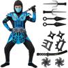 imageSpooktacular Creations Red Ninja Costume for Boys Child Red Ninja Costume with Accessories for Kids Halloween Themed PartiesBlue
