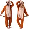 imageSpooktacular Creations Unisex Adult Monkey Pajama Plush Monkey Costume with Hat and Tail for Dress Up Role Play Themed Party
