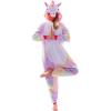 imageSpooktacular Creations Unisex Adult Pajama Unicorn Halloween Jumpsuit Plush Sleepwear Costume for Halloween CosplayPink