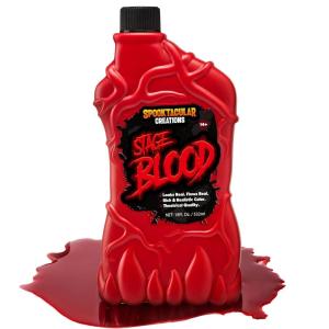 imageSpooktacular Creations 18 oz Fake Halloween Vampire Blood Bottle Fake Blood Stage Blood for Halloween Costume Zombie Vampire and Monster Makeup ampamp Dress Up