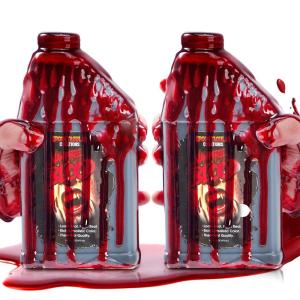 imageSpooktacular Creations 2 Packs Fake Blood 16oz Each Halloween Liquid Vampire Blood Stage Blood for Halloween Costume Zombie and Monster Cosplay Makeup Decoration