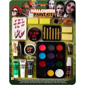 imageSpooktacular Creations 25 PCS Halloween Family Makeup Kit 12 Color Special Effect Face Body Paint Costume Makeup Zombie Cosplay Wounds Injuries ampamp Blood for Halloween Party Supplies