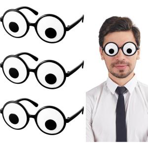 imageSpooktacular Creations 3PCS Eyes Glasses Halloween Funny Eyeball Glasses Silly Glasses for Kids Men Women Halloween Costume Accessories