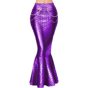 imageSpooktacular Creations Adult Metallic Hologram Shiny Mermaid Skirt Costume Role Play for Halloween Costumes Party EventsPurple