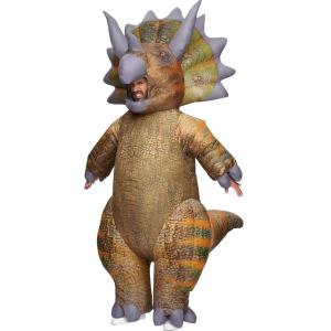 imageSpooktacular Creations Adults Halloween Inflatable Costumes Realistic Triceratops Blow Up Dinosaur Costumes Trex Raptor Inflatable Suit Full Body for Halloween Cosplay Themed Parties