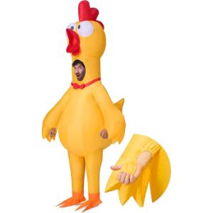imageSpooktacular Creations Adults Halloween Inflatable Rubber Chicken Costume Full Body Blow Up Suit for Cosplay Themed Parties
